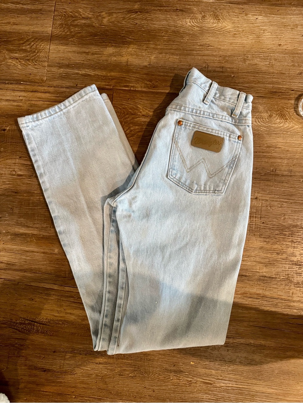Vintage Style Wrangler Light Wash High Rise Denim Jeans Western 26x33”